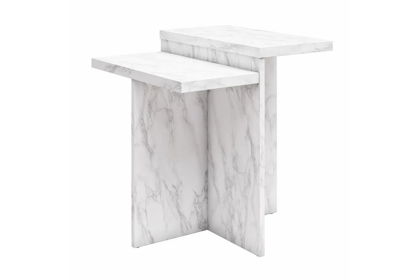 Sidobord/Avslutningsbord Brielle Vit Marmor - Vit Marmor