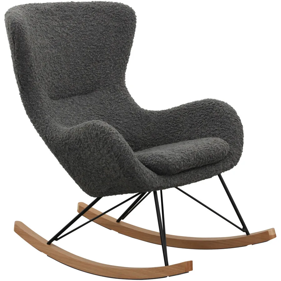 Schaukelstuhl Teddy II Grau Stoff 75 cm