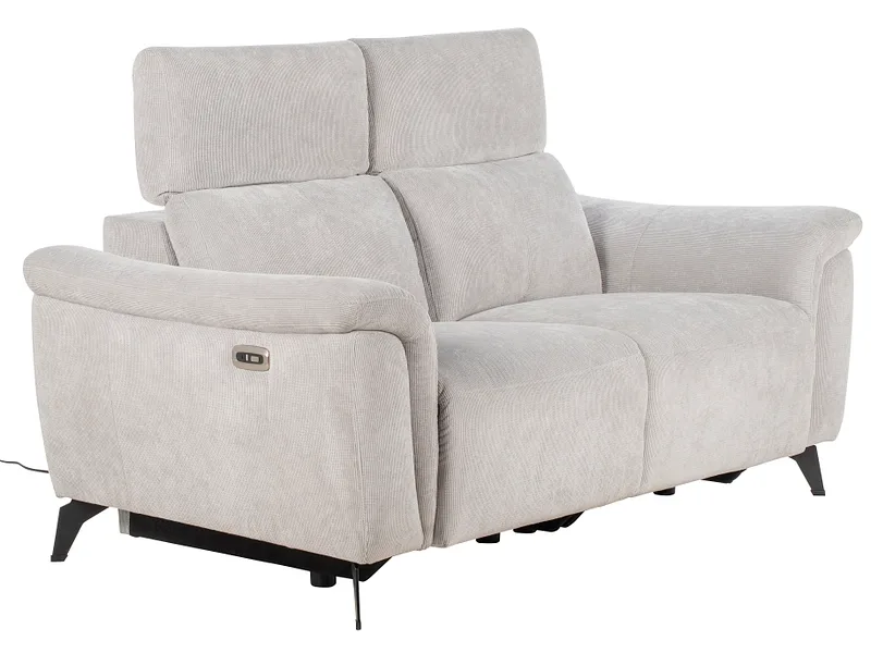2er Sofa MAUREEN Stoff hellgrau
