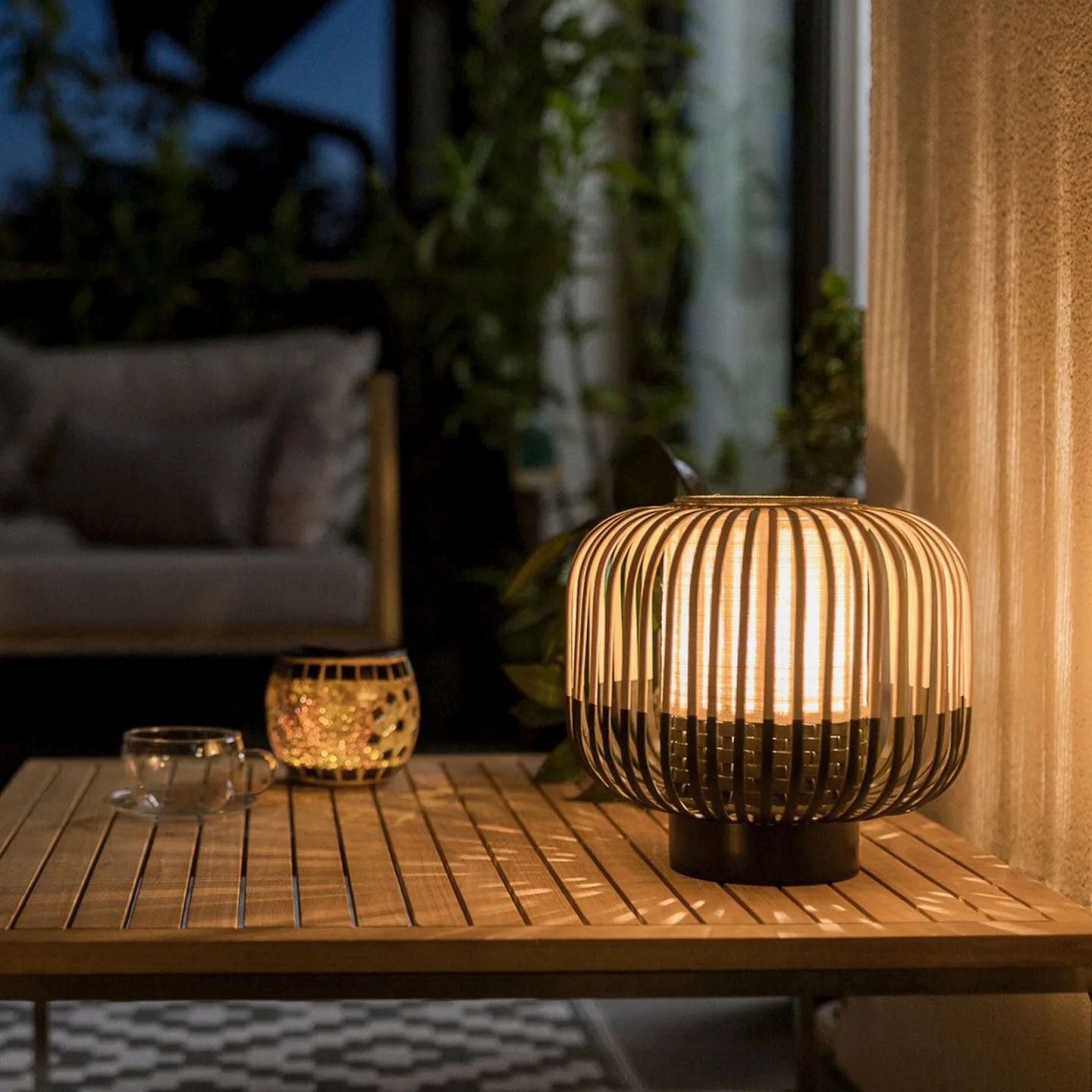 Bamboo Tischleuchte S Black - Forestier Bamboo Light S - Wohnzimmer - Design - Bambus - Einflammig