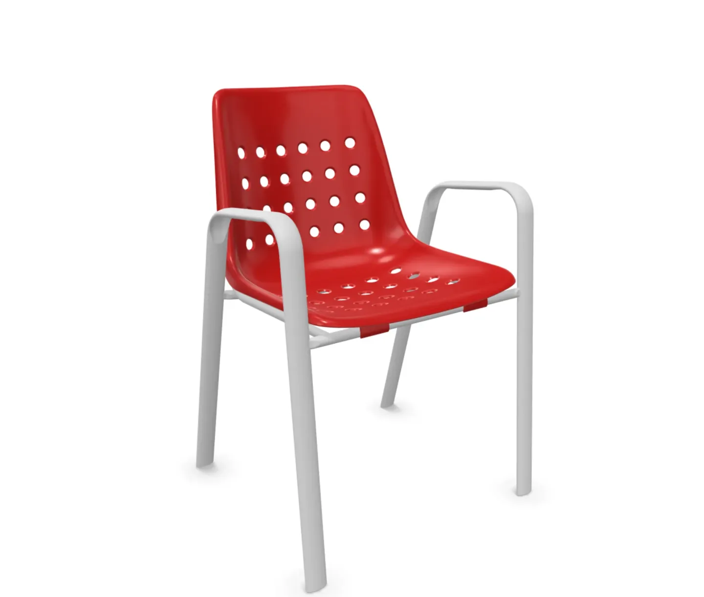 Schaffner Schalen-Stuhl Bermuda mit Armlehne Rundoval Rot | Schubiger Möbel