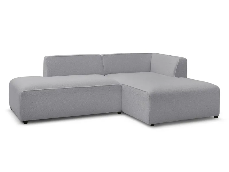 Ecksofa BOBOCHIC MEGEVE Boucle-Stoff hellgrau