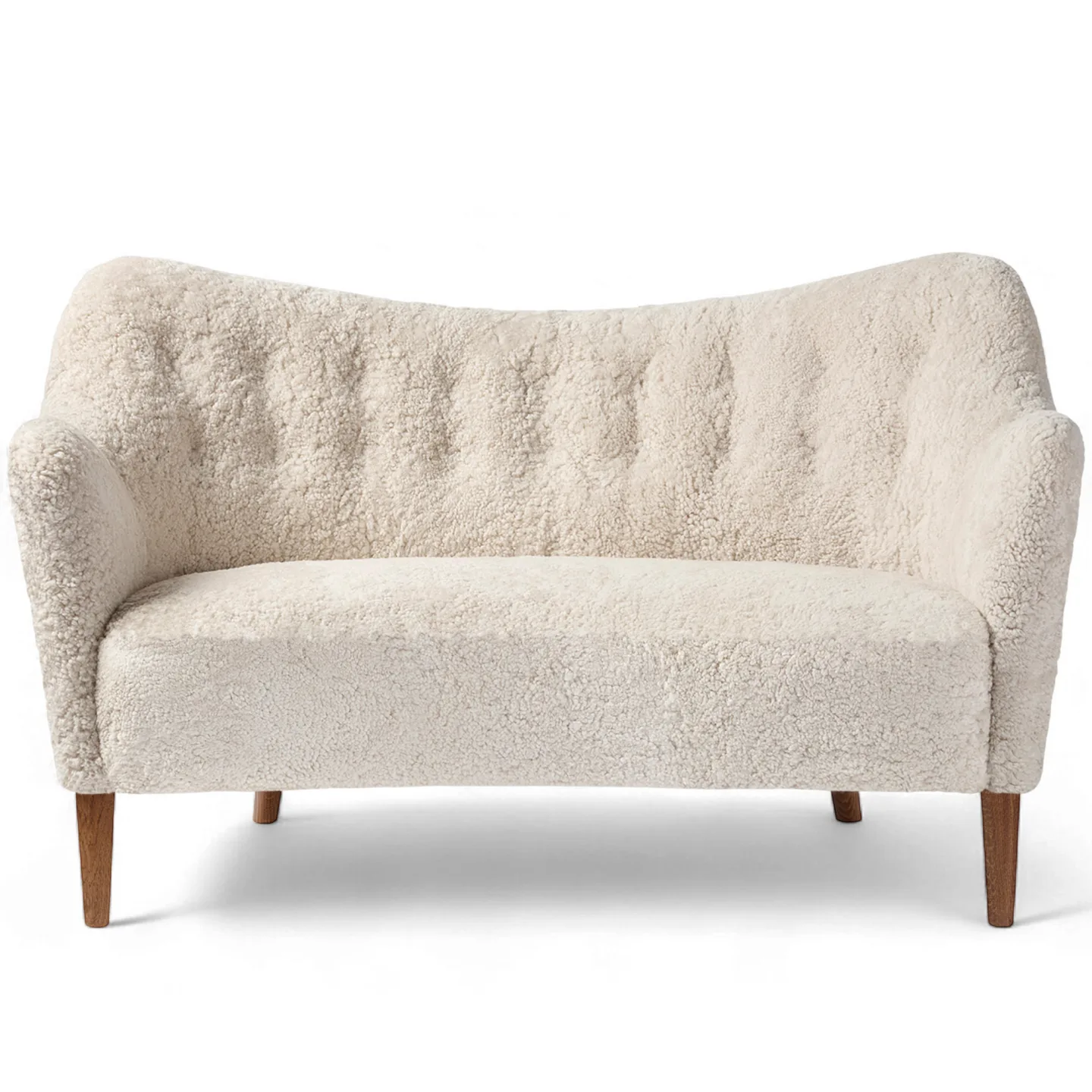Dagmar - Tisso 185 Sofa Sheepskin Moonlight Fumed Oak - Soffor - Alfred Kristensen - Vit - Trä/Textilmaterial