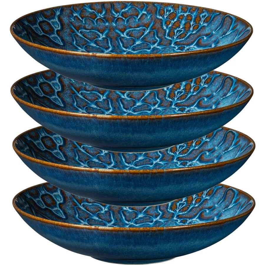 MÄSER Suppenteller-Set Trad. Tiles Blau Steinzeug 22 cm