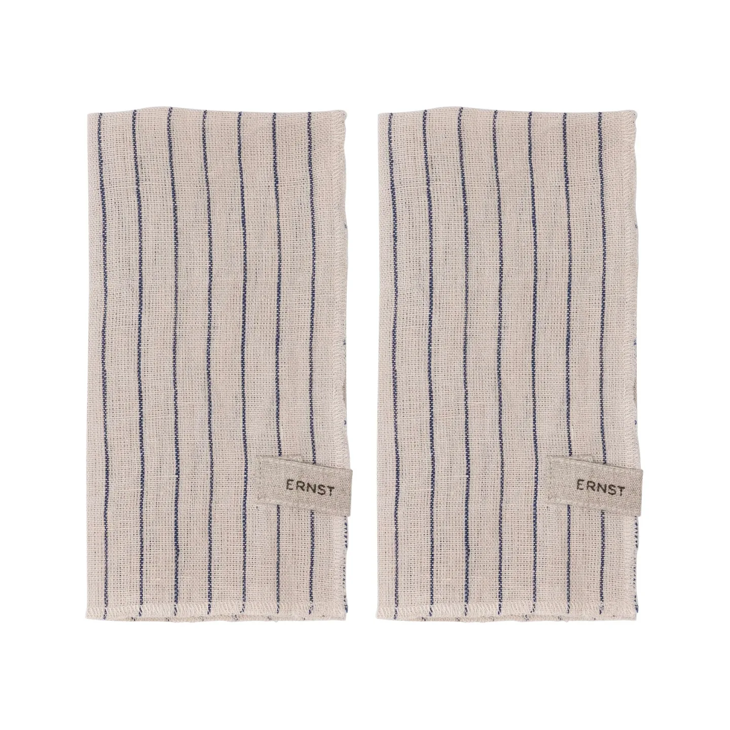 ERNST Ernst Servietten gestreift 2er-Pack 40 x 40 cm Blau-Beige