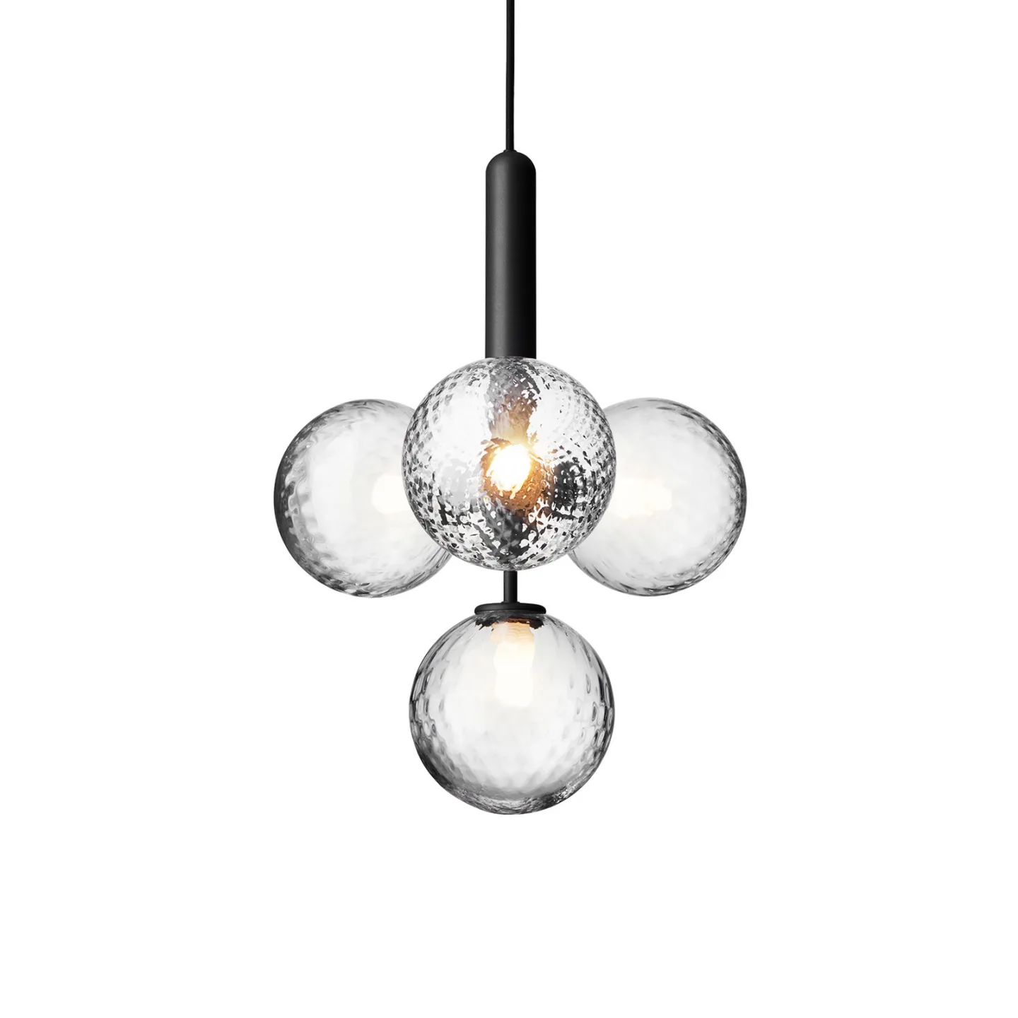 Miira 4 Ljuskrona Rock Grey/Optic Clear - Nuura Nuura Aps - Vardagsrum - Design - Glas - Klot