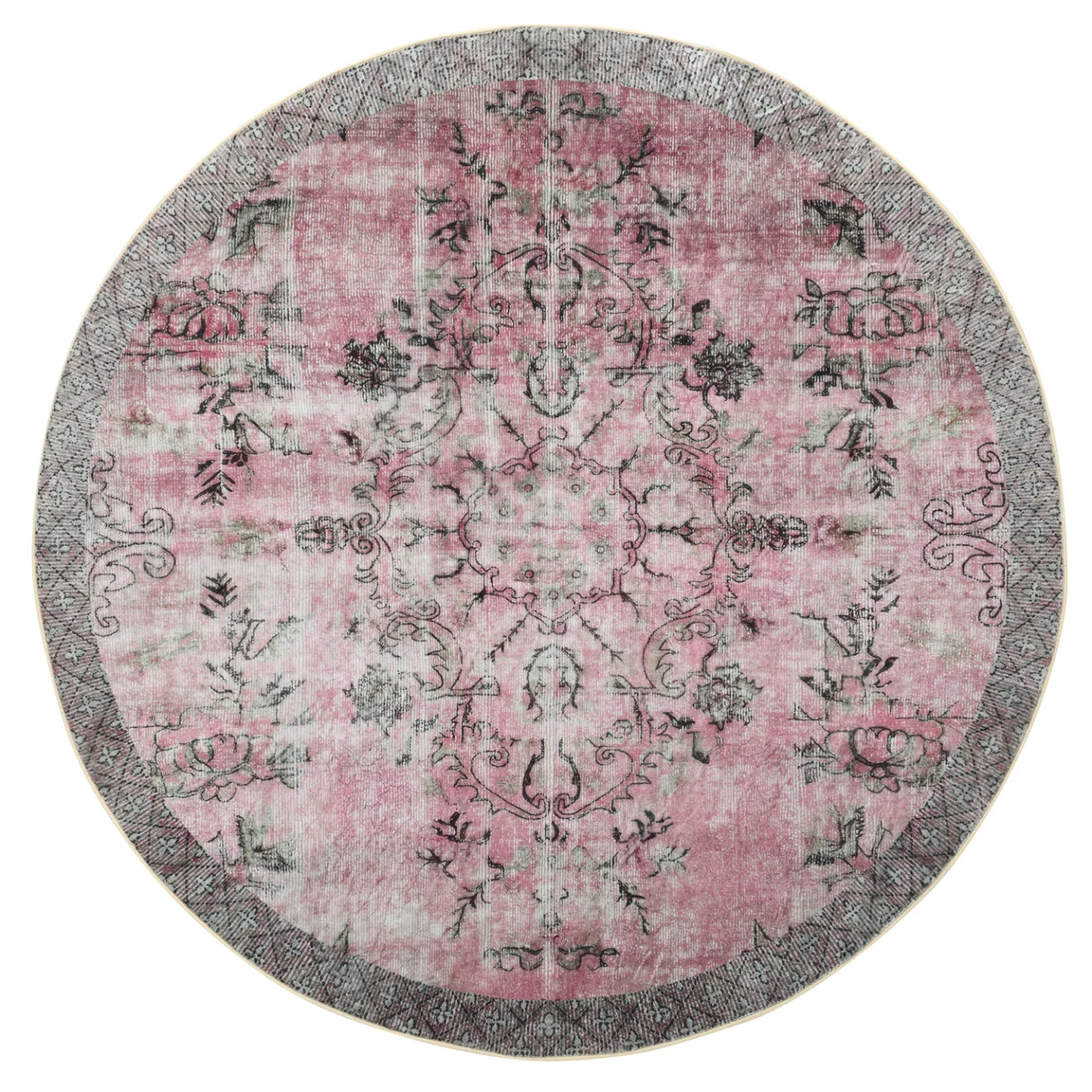 Rundt teppe - Rosalie (rosa) (Størrelse: Ø 160 cm)