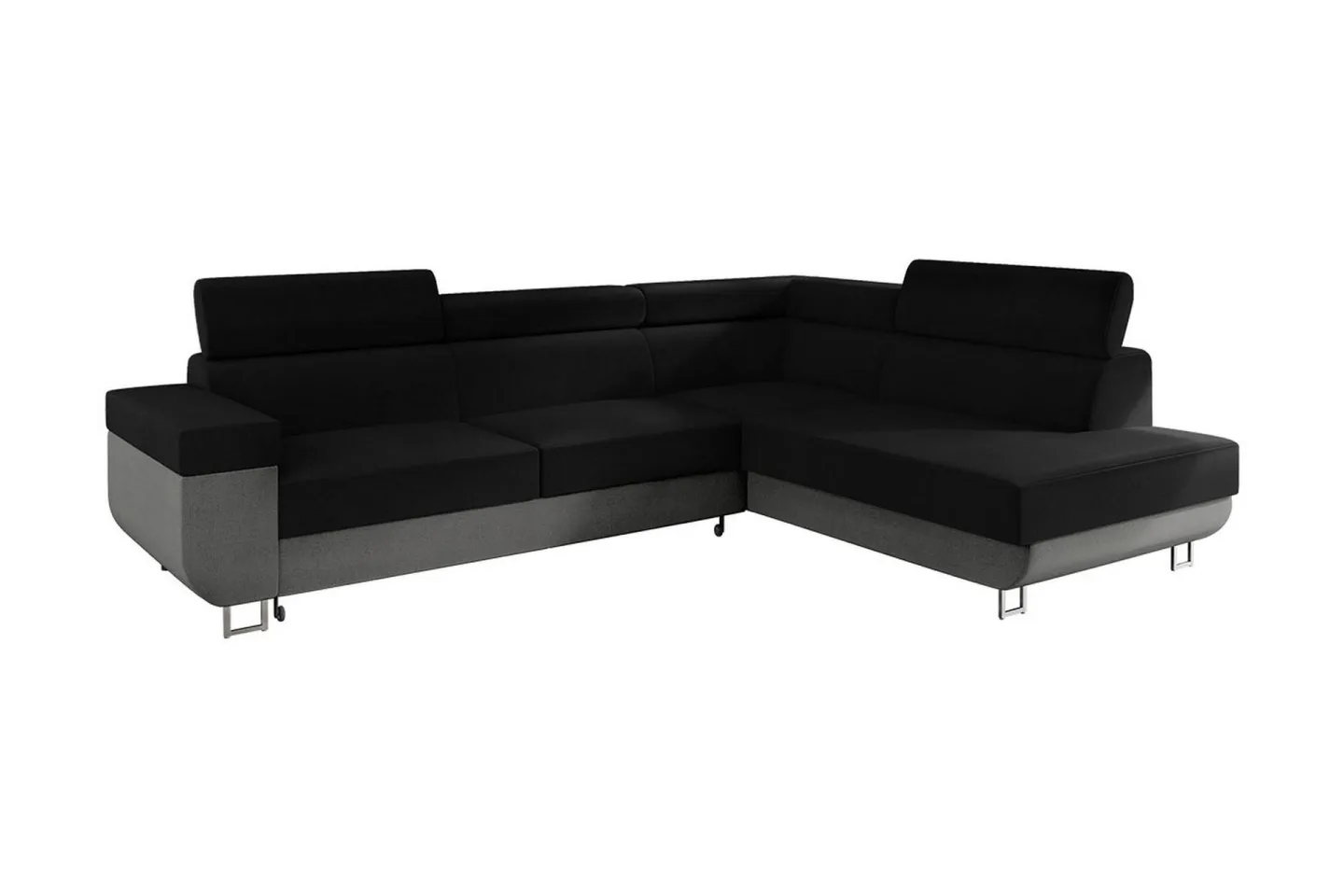Fonti Bäddsoffa m. Schäslong 3-sits L-formad - Grå