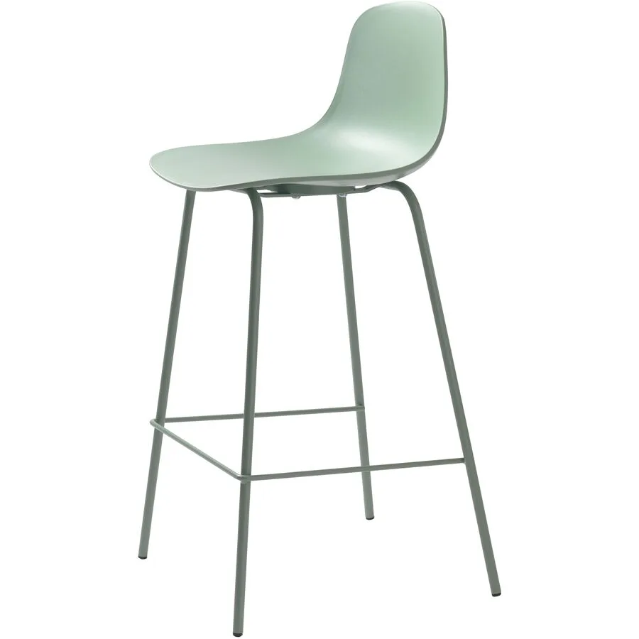 Barhocker 2er-Set Whit hellgrün Polypropylen H 93 cm