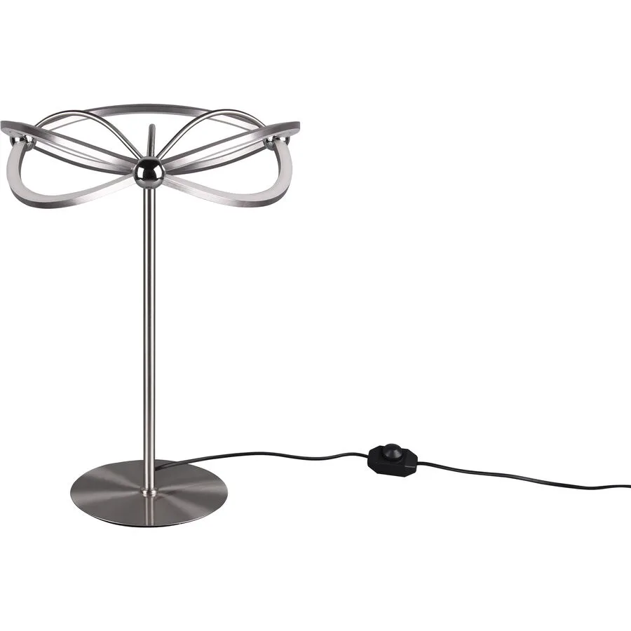 Tischlampe Caro Grau Metall 50 cm - Farbe: Nickel matt - LED - Lichtfarbe: Warmweiss - LED Energiesparlampen