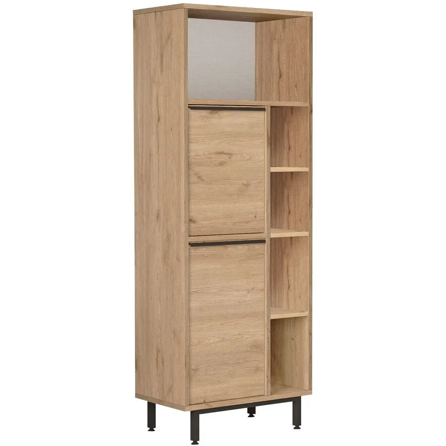 Badezimmerschrank Yemek Walnuss Melamin B 60 cm T 35.5 cm H 161.6 cm