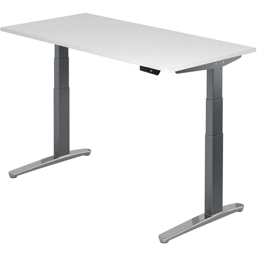 Schreibtisch Office weiss Holzwerkstoff Höhenverstellbar B 160 T 80 cm