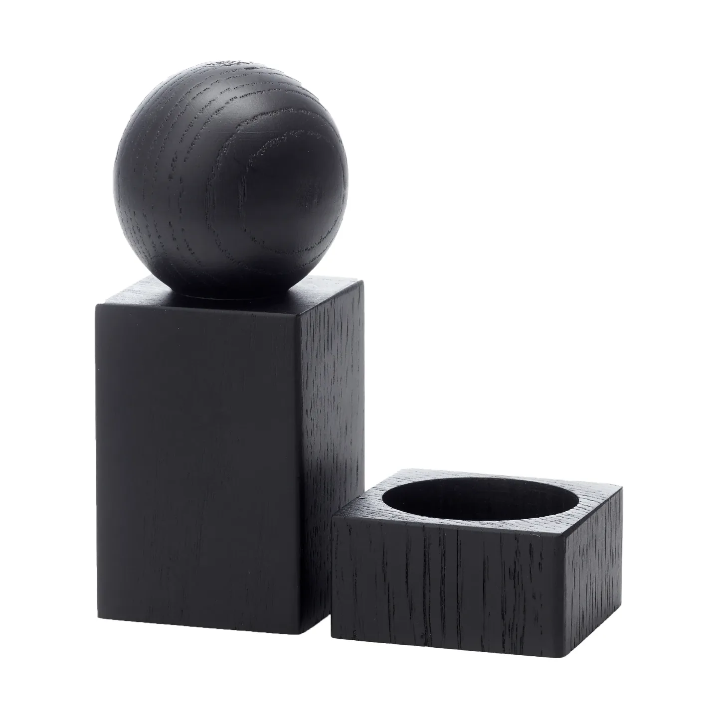 Applicata Twist Gewürzmühle und Salzschale Schwarz gebeizte Eiche