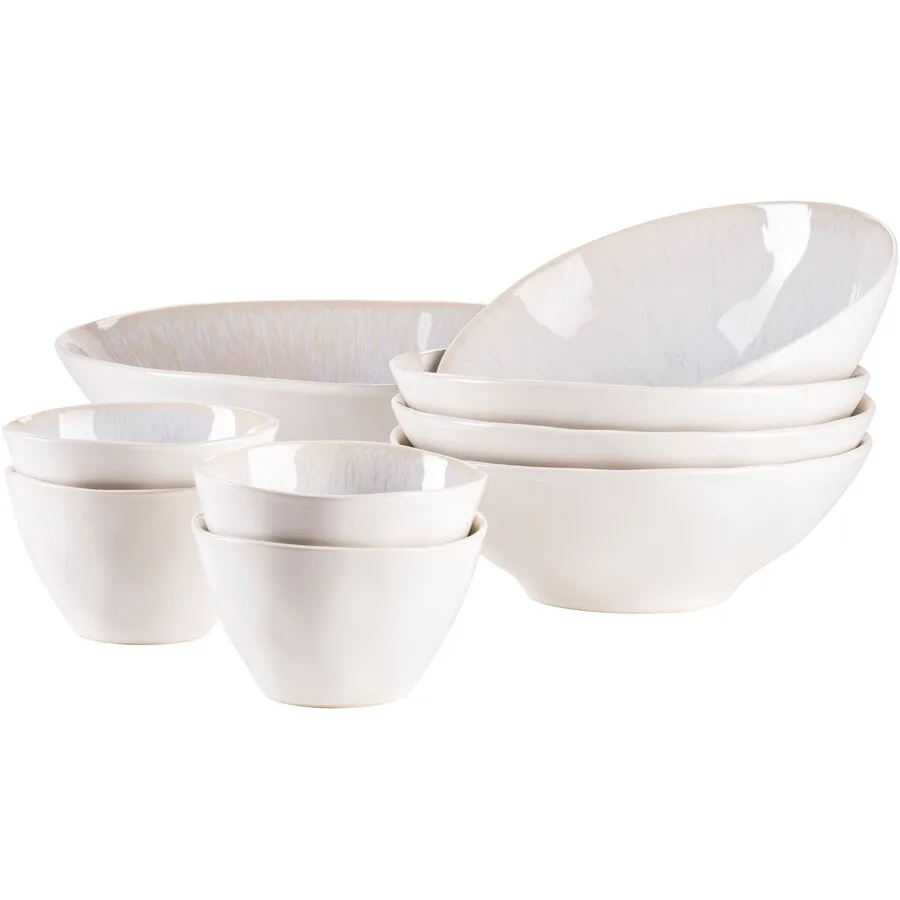 MÄSER Salatservierset Frozen Weiss Steinzeug
