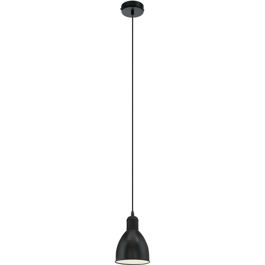 Eglo Pendellampe Priddy Schwarz/Weiss Stahl 15.5 cm 110 cm