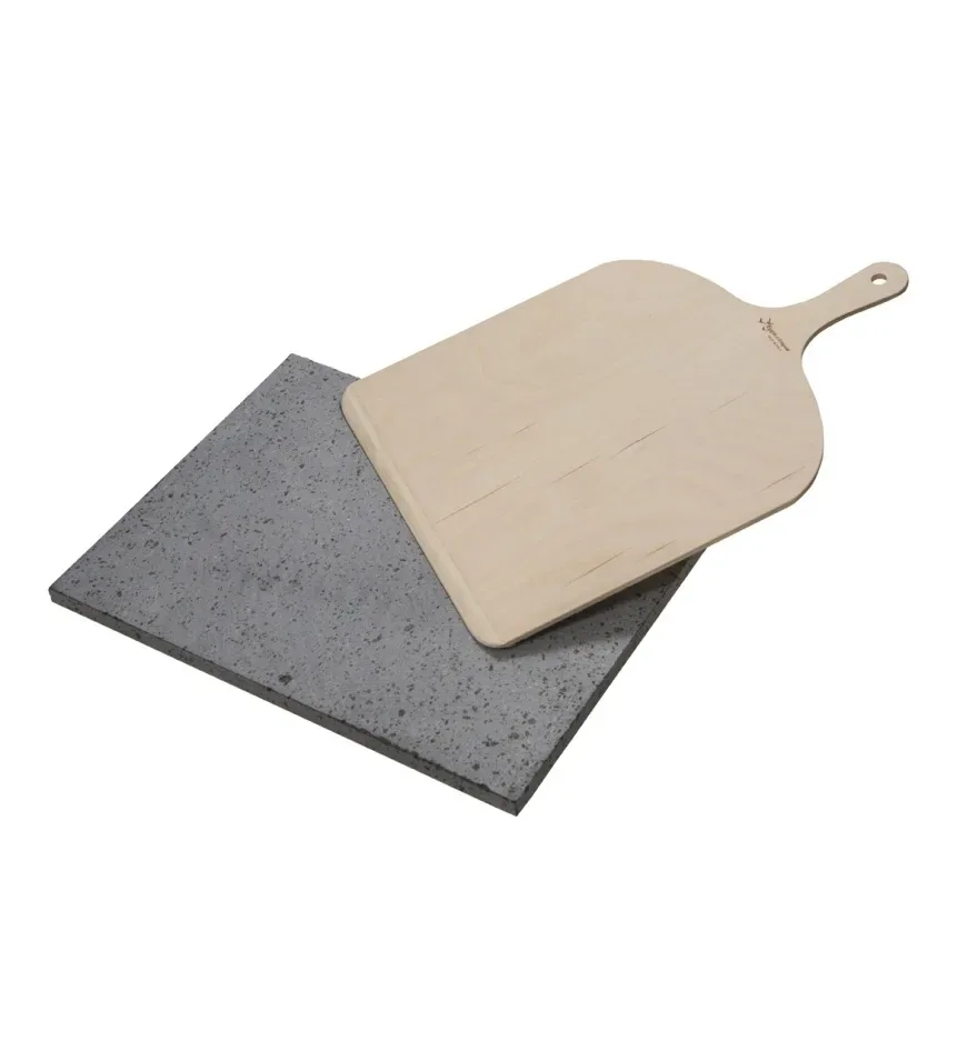 Eppicotispai Pizzastein und Pizzaschaufel 30x38 cm Stein-birke