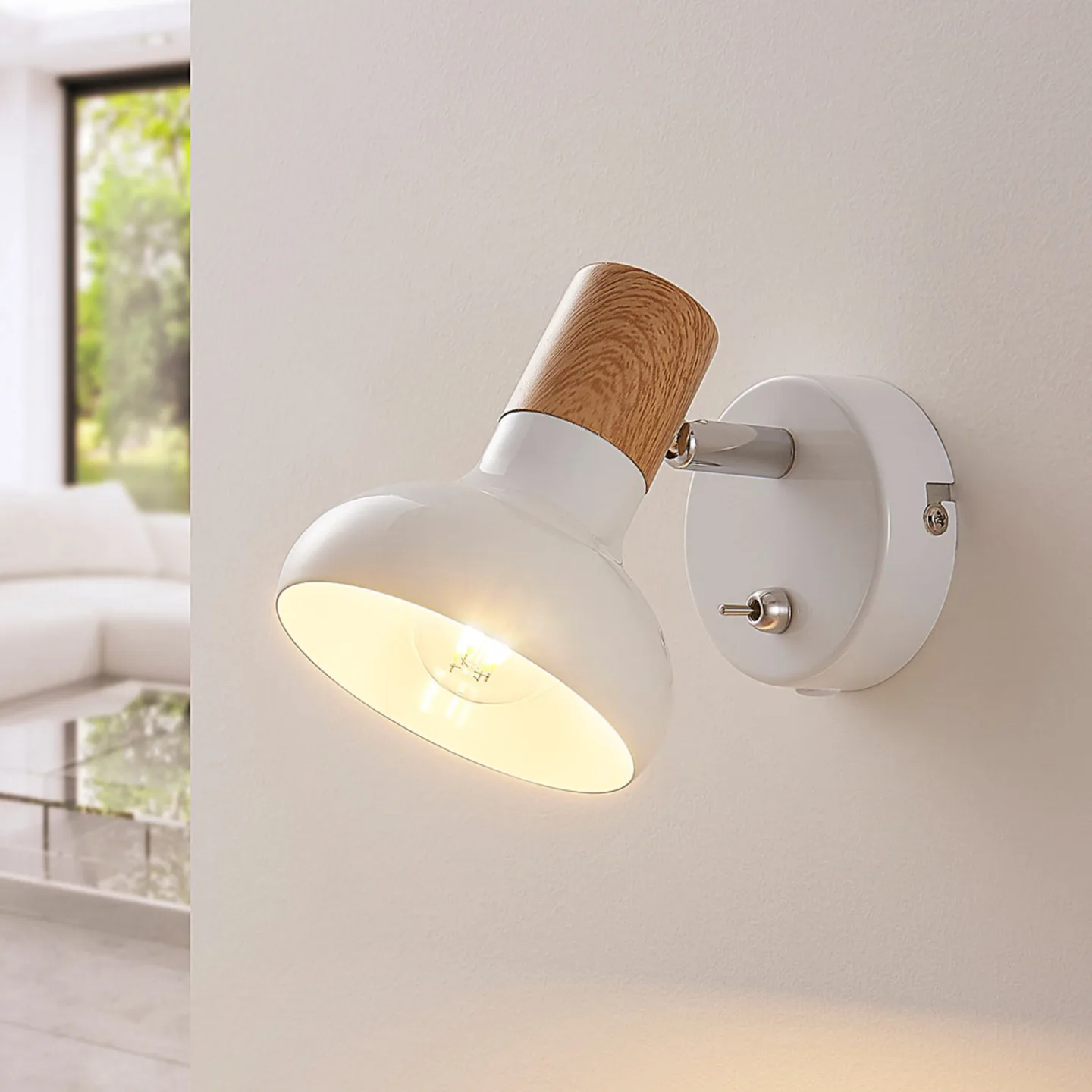 Fridolin Wandleuchte White - Lindby - Wohnzimmer - Modern - Metall - Einflammig