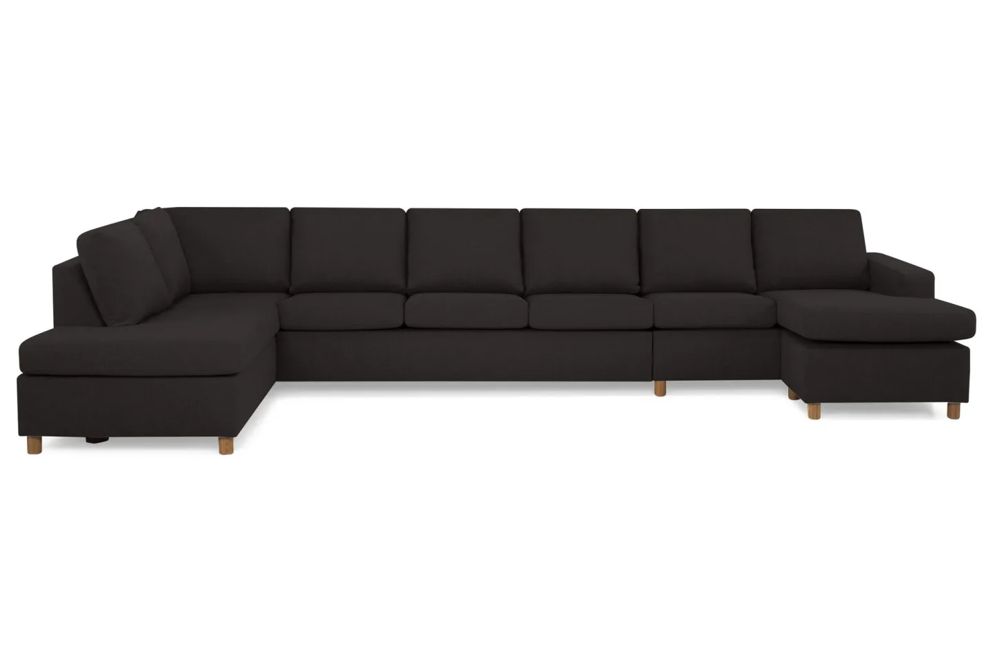 Crazy 6-sits Vänstervänd U-formad XX-Large Soffa med Divan och Schäslong i Tyg - Antracit