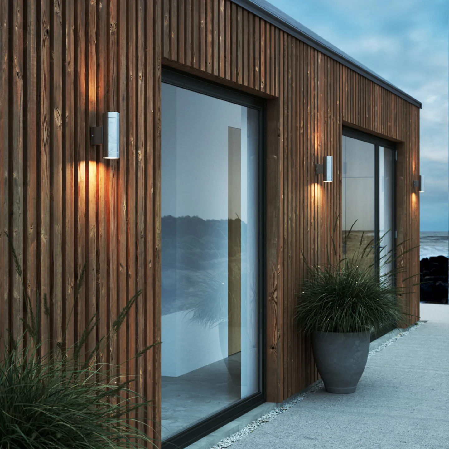Tin Maxi Double Außenwandleuchte Galvanized Steel- Nordlux - Modern - Metall - Mehrflammig