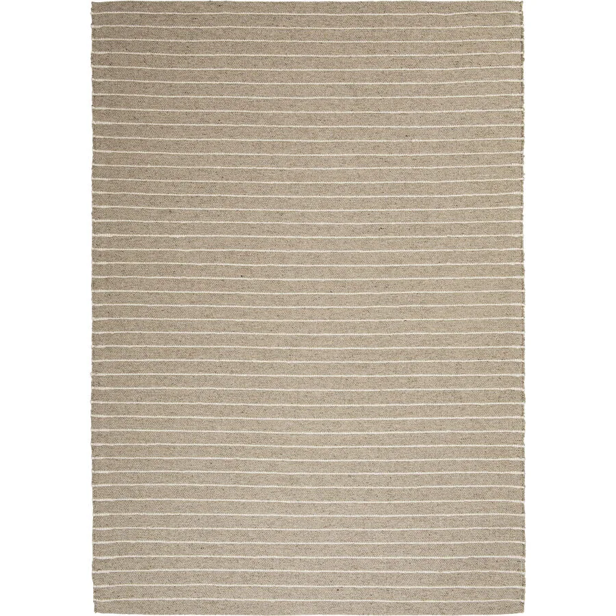 Teppich Malino Braun, Weiss Nadelstreifen Wolle 160 x 230 cm