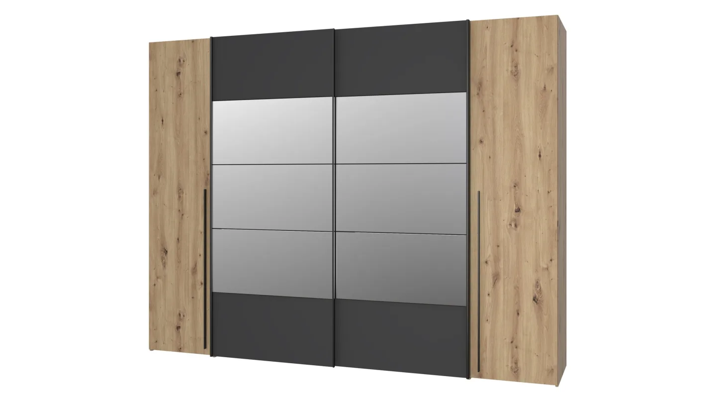 Kleiderschrank mit Spiegel - Artisan Eiche - 270 cm - RAYONG