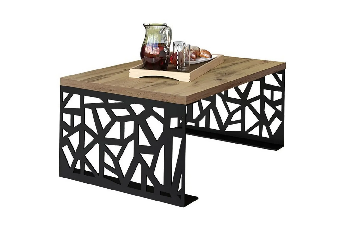 Palesia Soffbord 100 cm - Beige/Svart/Brun