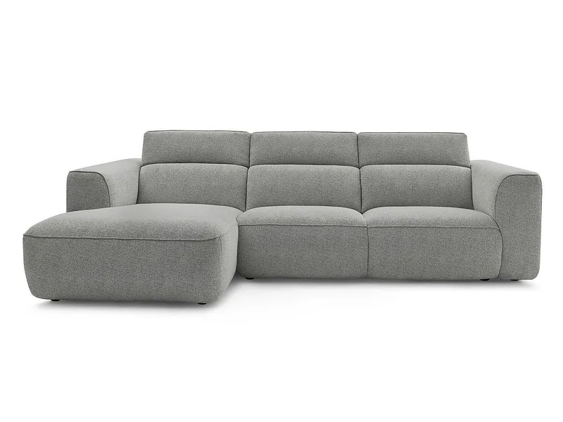 Ecksofa BOBOCHIC WILLIAM Stoff chiniert hellgrau