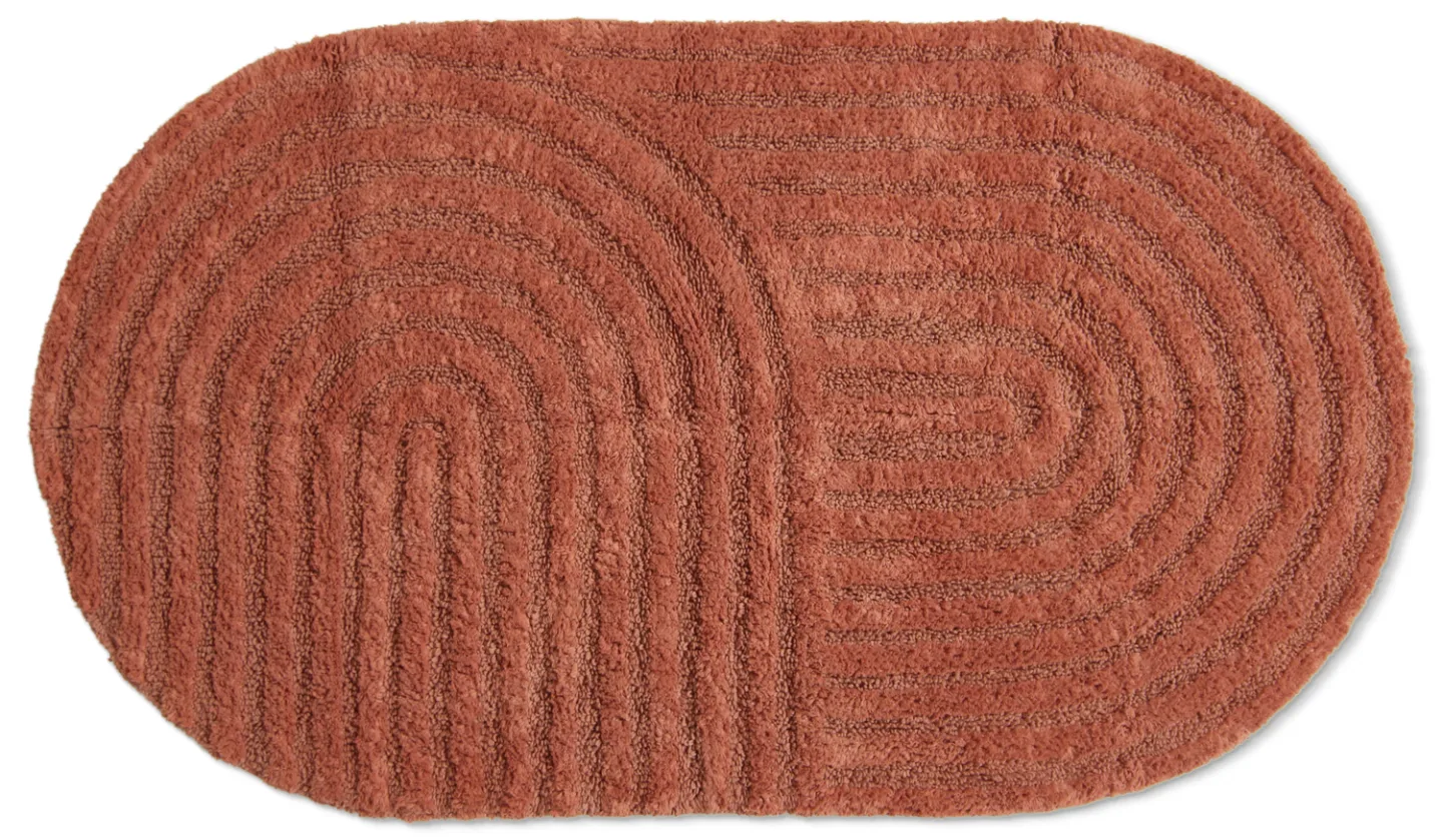 Oval baderomsmatte - Embla (terracotta) (Størrelse: 50 x 90 cm)