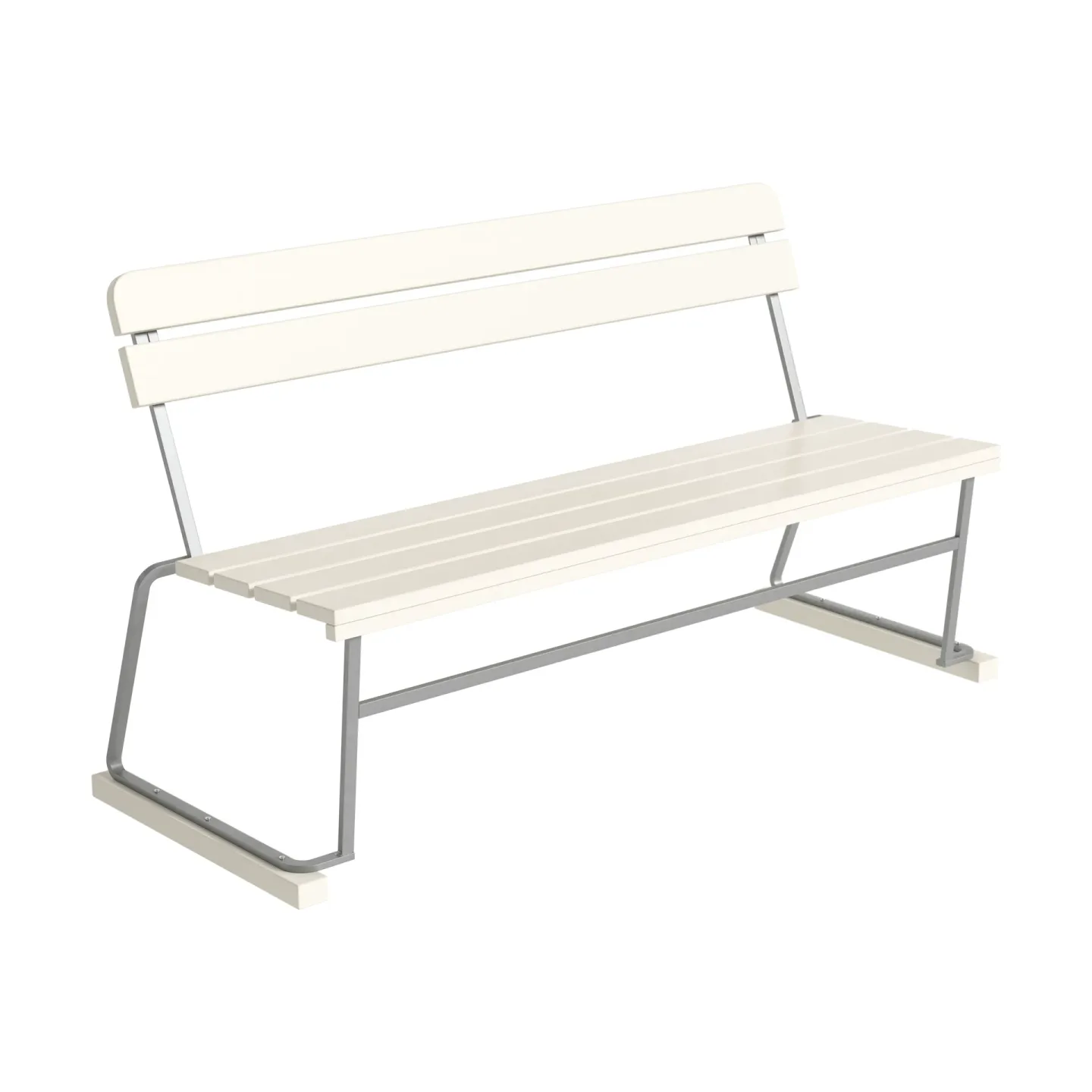 Grythyttan Stålmöbler Sofa 3 Weiß lackierte Eiche-feuerverzinktes Gestell