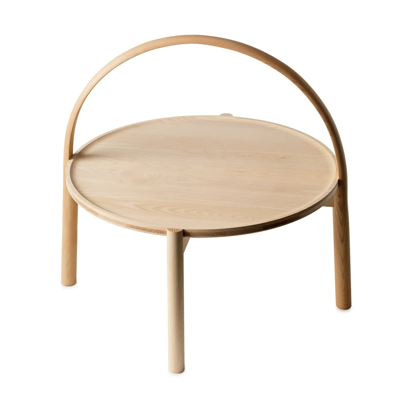 Gärsnäs Elna soffbord Ask-white-Ø60 cm m. bygel