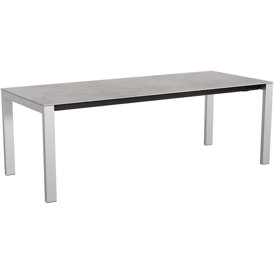 Gartentisch ausziehbar Panama Edelstahl gebürstet / Kreta Mineralkeramik/Edelstahl B 220 T 90 cm - Möbel Konfigurator: Traummöbel individuell