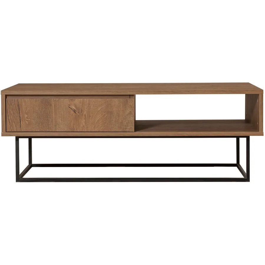 Salontisch Yasam Walnuss, schwarz Melaminbeschichtete Spanplatte B 120 T 60 cm