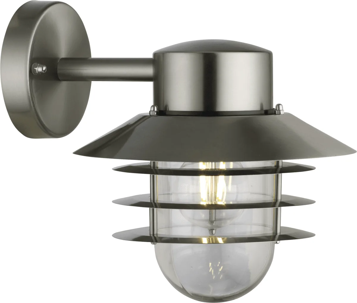 Nordic Lighting - Ystad - Fasadbelysning - Borstad stål