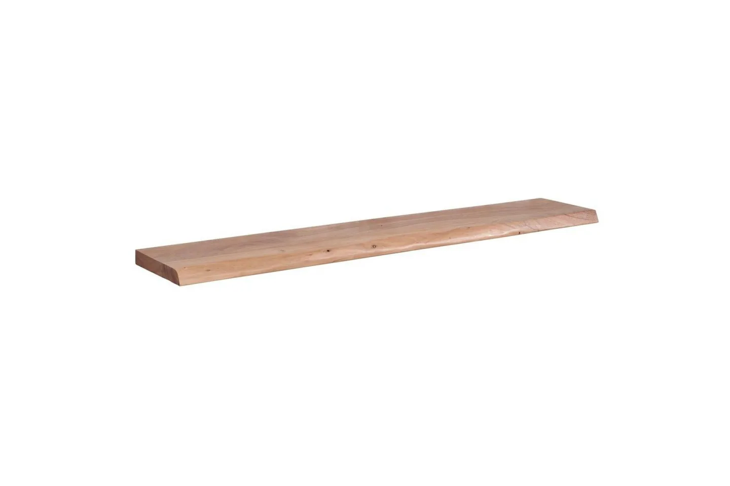 Vägghylla Wohnling träkant, massivt trä, flytande hylla, lantlig stil 140 cm - 140 cm