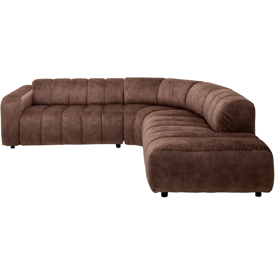 Ecksofa Fino Braun Stoff 240 cm 250 cm