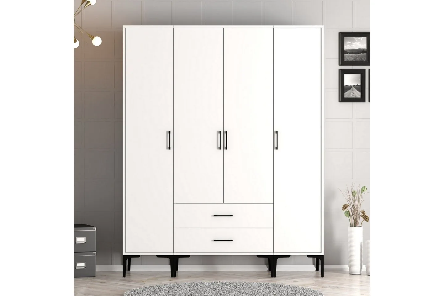 Kumsal Garderob 160 cm - Vit
