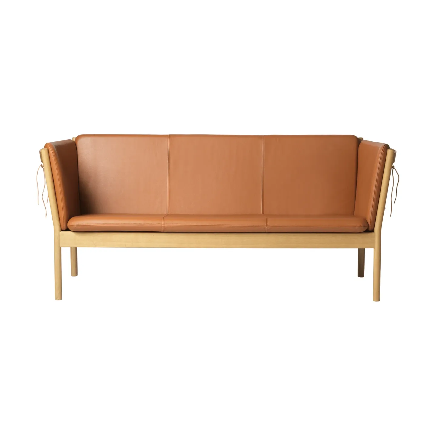 FDB Møbler L45 MK154 Sofa Lackierte Eiche-Leder Cognac