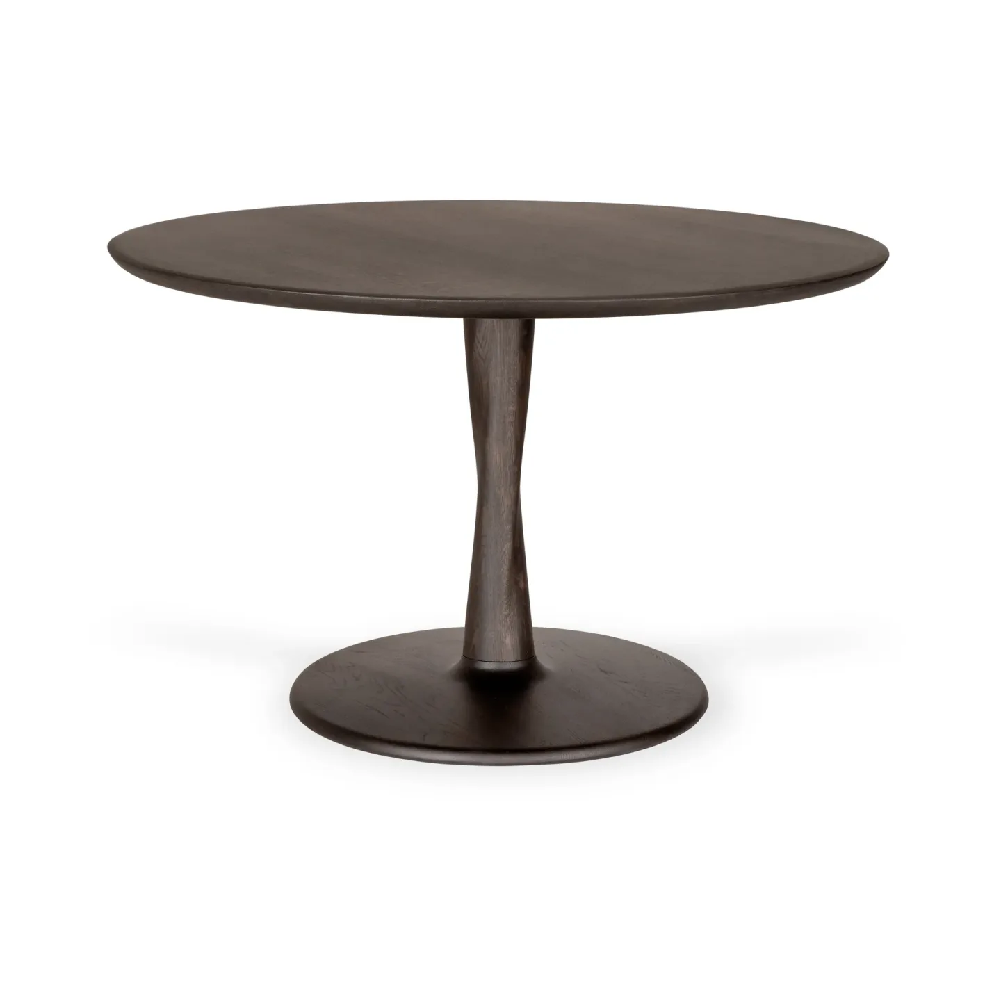 Ethnicraft Torsion matbord Brunlackerad ek, Ø127 cm