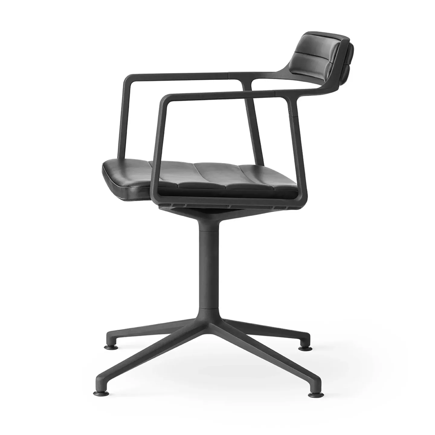Vipp Vipp452 Swivel kontorsstol Black aluminium-black leather