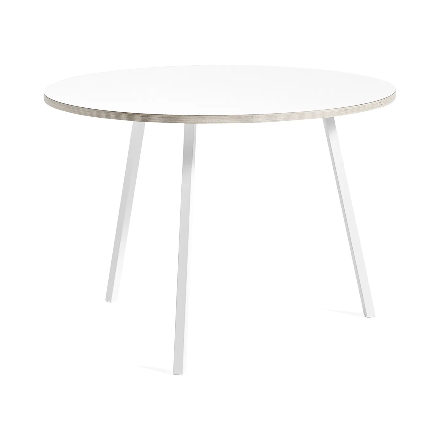HAY - Loop Stand Round Table - White - Ø105 cm - Matbord - Leif Jørgensen - Vit - Metall/Trä