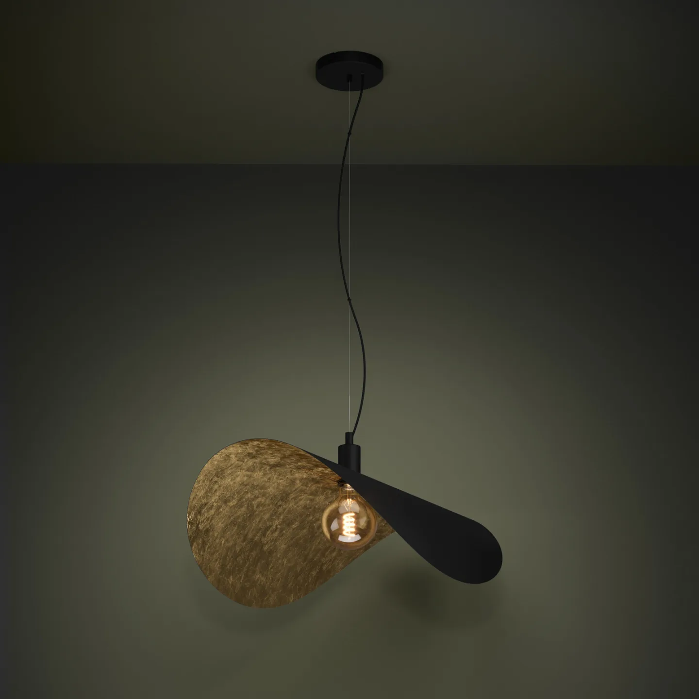 Saceda Hängelampe, 80 cm schwarz/gold - EGLO Stars Of Light - Esszimmer - Modern - Metall - Einflammig