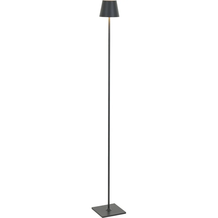 Stehlampe Aline Schwarz Aluminium 120 cm 15 cm - Farbe: anthrazit - LED - Lichtfarbe: Extra warmweiss - LED Energiesparlampen
