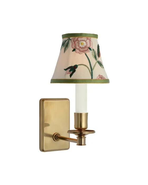 Tara 11" Sconce Antique Brass/Royal Silk Bell Empire Shade