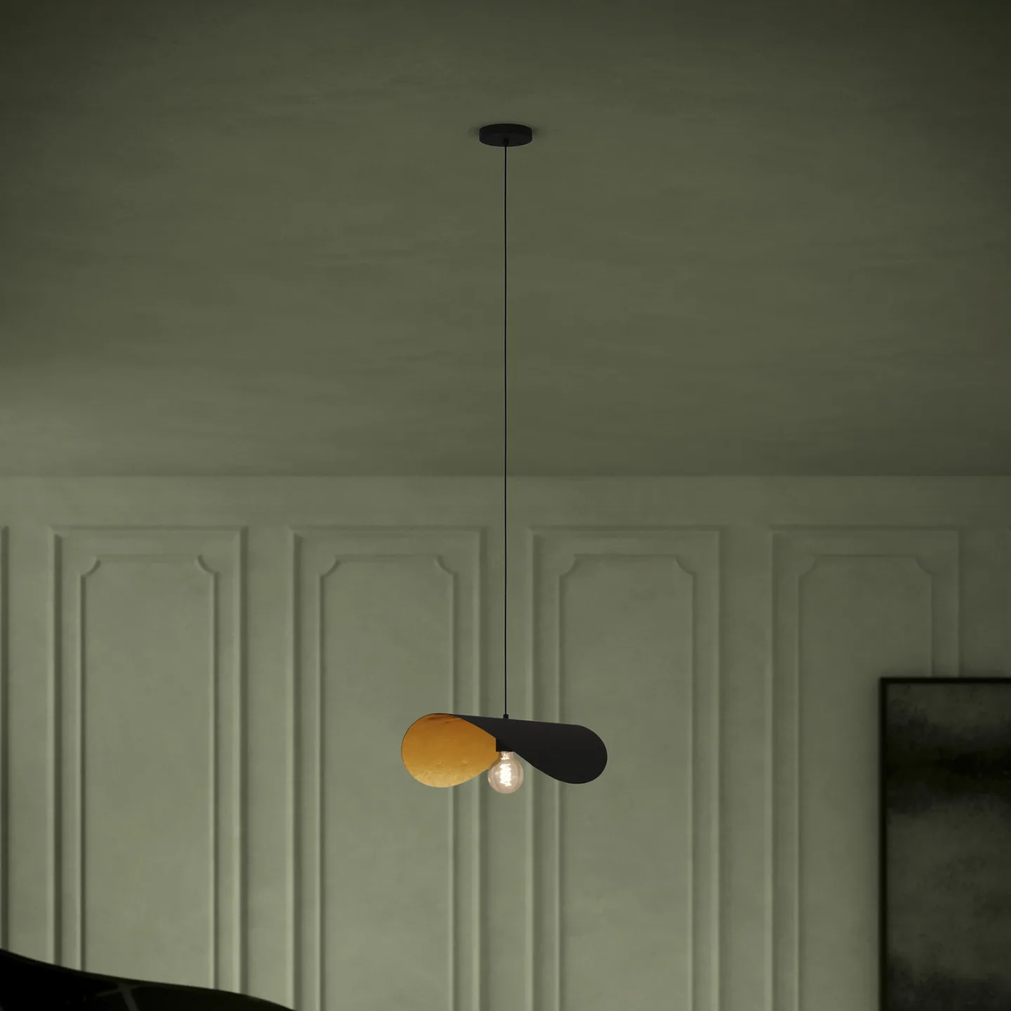 Saceda Hängelampe, 53 cm schwarz/gold - EGLO Stars Of Light - Esszimmer - Modern - Metall - Einflammig