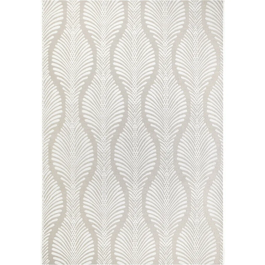 Outdoor-Teppich Amelie hellgrau Fischgrätmuster Polypropylen 160 x 230 cm
