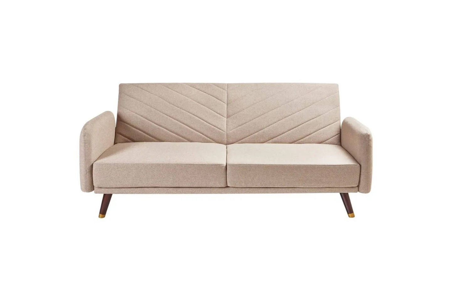 3-sitssoffa Senja Brunt, mörkt trä, guld - Beige