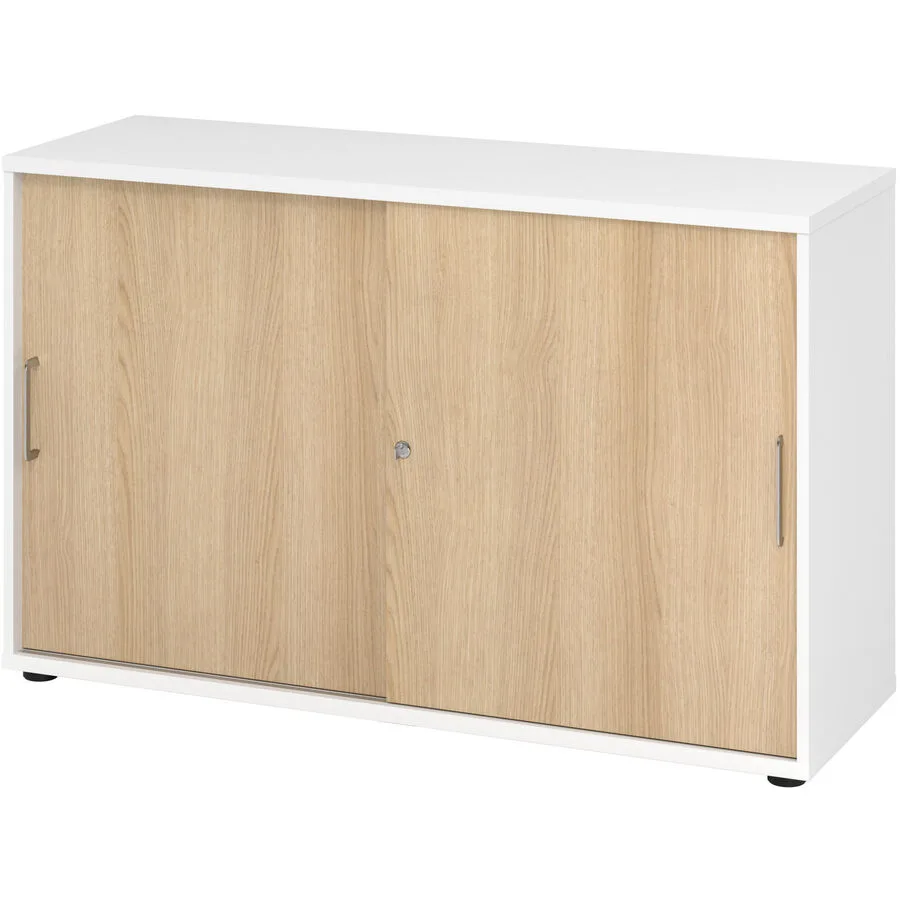 Aktenschrank Office Eiche Dekor, Weiss Holzwerkstoff B 120 cm H 74.8 cm