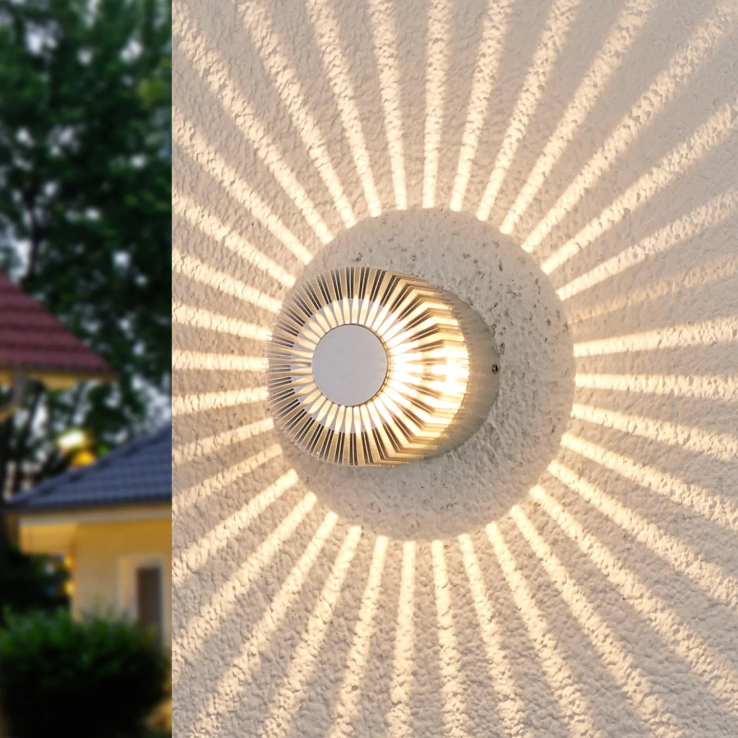 Lennias Außen Wandleuchte Alu - Lucande - Badezimmer - Modern - Metall - Rund