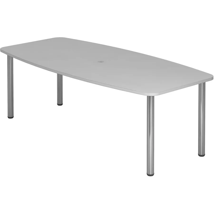 Schreibtisch Office Grau Holz 220 cm - Material: Holzwerkstoff