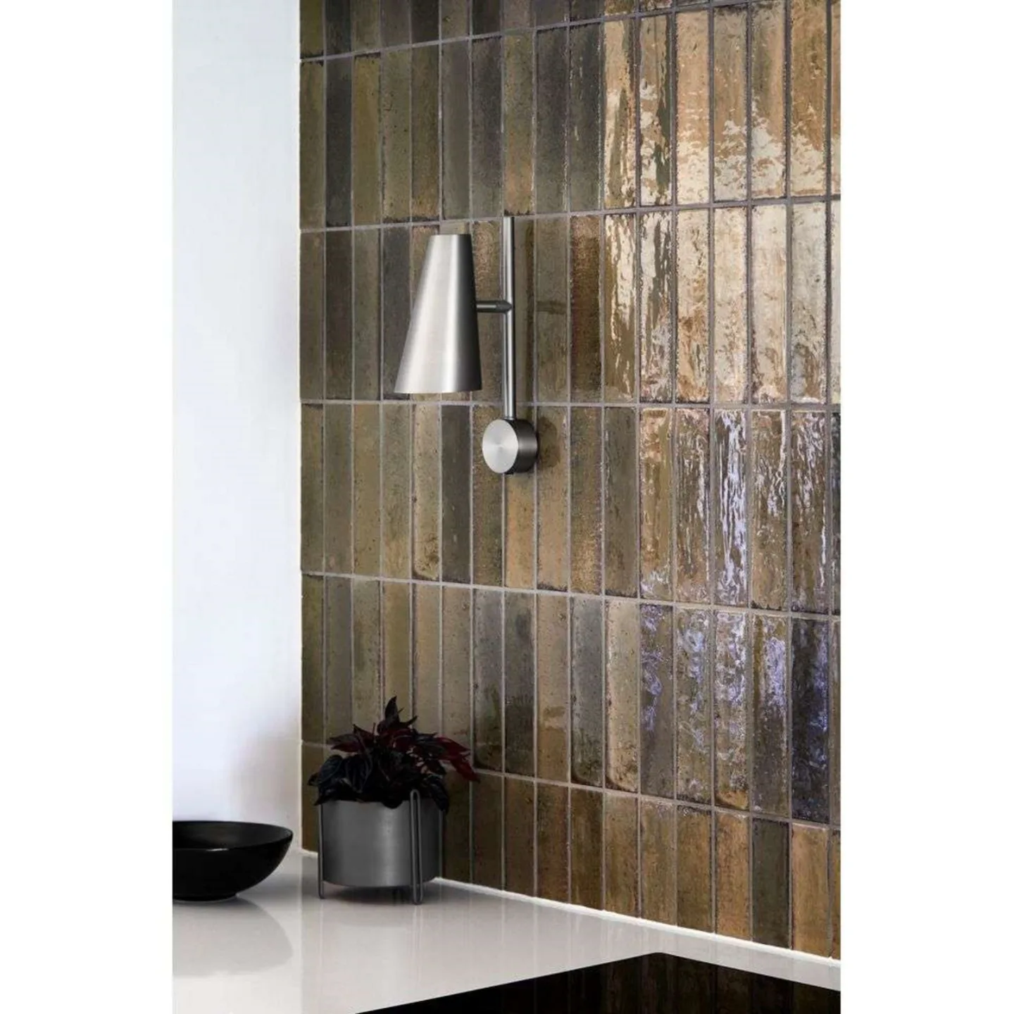 Cono Væglampe Satin - Woud - Wohnzimmer - Metall